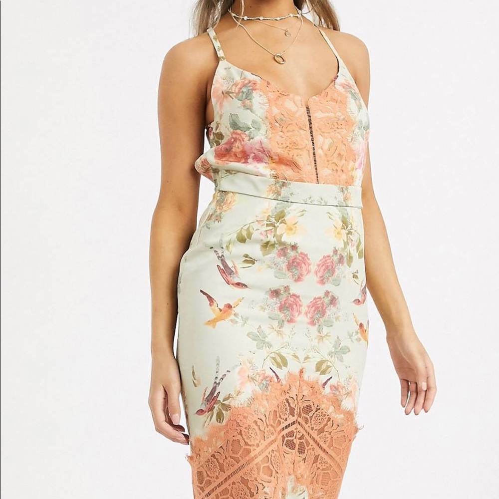 Hope + Ivy Maxi Cami Dress Open Back in floral
